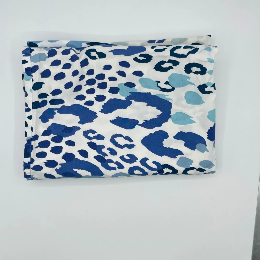 PBteen 2 Blue Leopard Animal Print Standard Pillowcase White Blue PB Teen